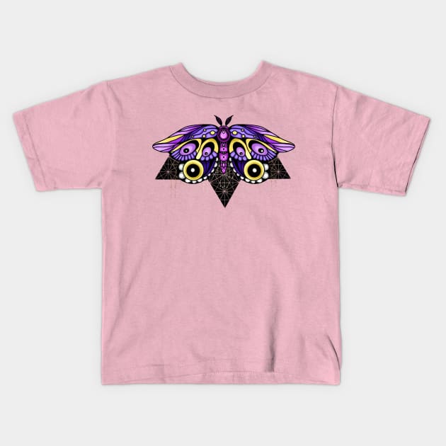 J. Procyon Moth Kids T-Shirt by Electric Tardigrade